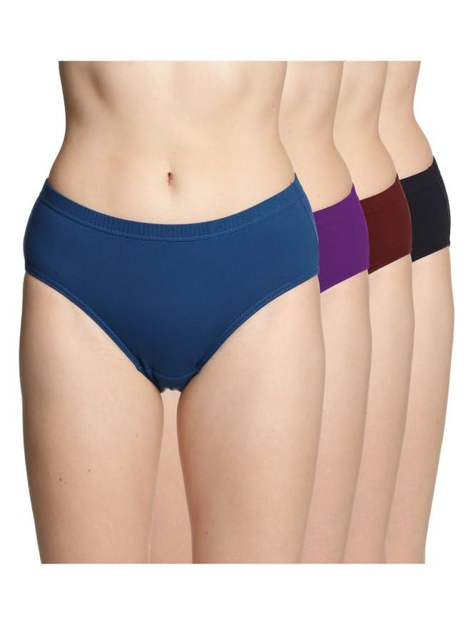 Lux Amore Women’s High Coverage Super Combed Cotton Elastane Stretch Mid Waist Hipster Panties with Concealed Waistband and StayFresh Treatment(Pack of 4) (Colors&Print May Vary) Lux Amore Women’s High Coverage Super Combed Cotton Elastane Stretch Mid Waist Hipster Panties with Concealed Waistband and StayFresh Treatment(Pack of 4) (Colors&Print May Vary)