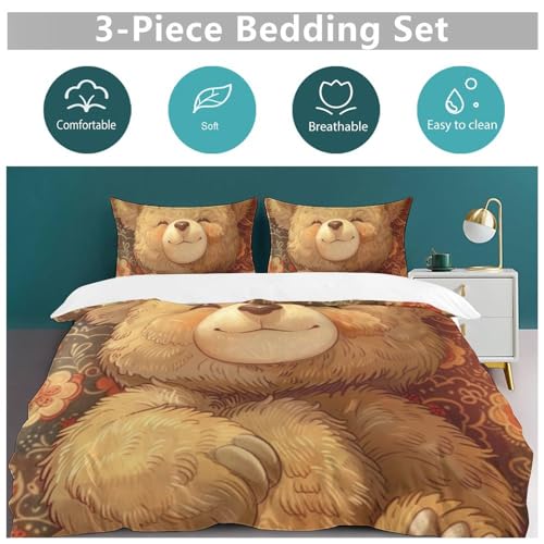 Juego de ropa de cama de oso de peluche transpirable y muy suave 6
