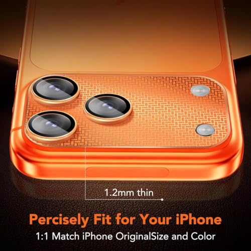 Image of Camera Lens Protector Combo for iPhone 17 Pro Orange HD Clear 9H Tempered Glass Heavy Duty Camera Protector Scratch Resistant Camera Armor Ring Case Friendly Waterproof Camera Guard