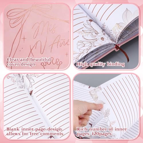 Image of MotiMind Quinceanera Guest Book with Pen 11 x 8 Inch Libro De Firmas Para 15 Anos Quinceanera Leather Hardcover Signature Guest Sign in Book for 15th Party Favors Decoration(Light Brown,Bow)