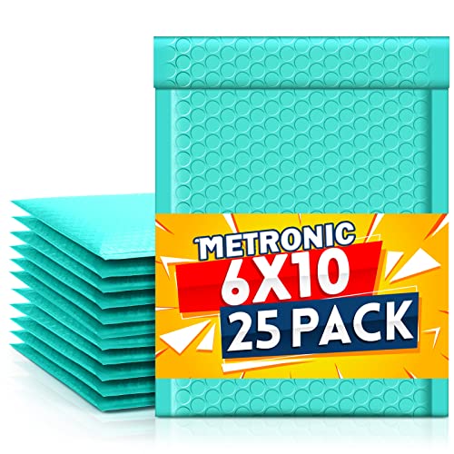 Metronic Bubble Mailer 6x10 Inch 25 Pack Usable Size 6x9