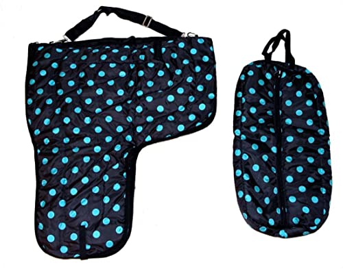 AJ Tack Western Padded Saddle and Bridle Carrier Set Turquoise