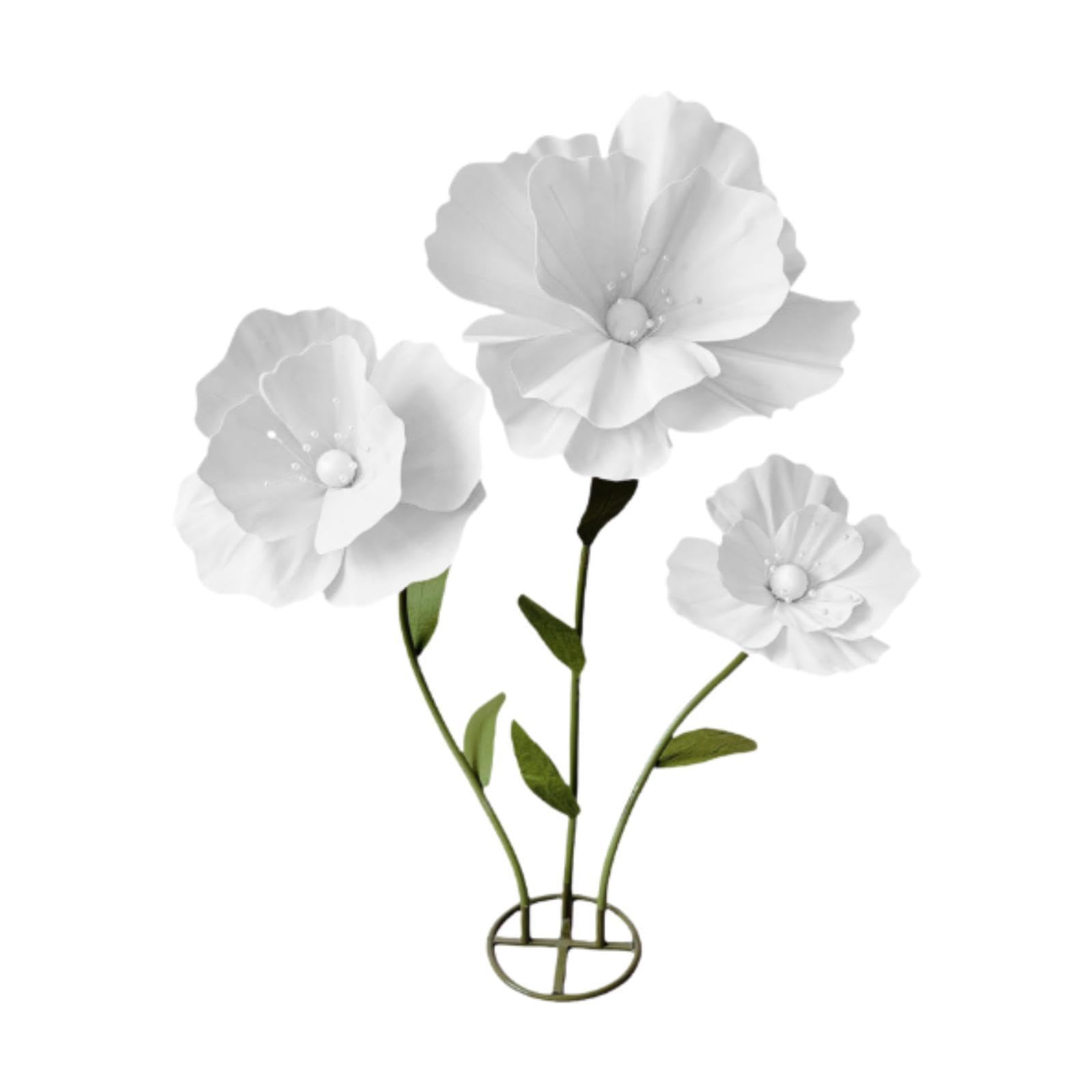 TISHITA Fiore Artificiale Decorazione per Eventi Oggetto di Scena per Feste Allestimento per Vetrine Realizzato in Schiuma PE Adatto per Negozi, Bianco