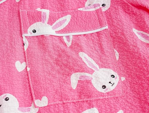 Image of Hupohoi Big Girls Button Down Pajama Set 3pcs Short Sleeve Long Pants with Shorts Crepe Wrinkled Fabric Sleepwear Nighty