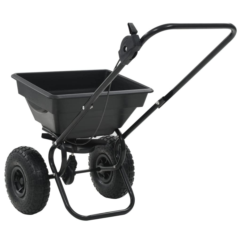 Spargisale a Spinta in PVC e Acciaio 92x46x70 cm 15 L,Prato e Giardino,Giardinaggio,Attrezzi da Giardinaggio,Spandiconcime-142965