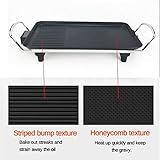 Electric Smokeless Table Top Grill, BBQ Griddle Non-Stick Barbecue Hot Plate for Kitchen Dinner Party Camping Festival Cooking, Large Size - 48 x 27 x 8 cm - Image 4
