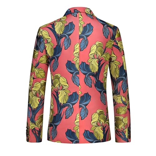 MOGU Mens Floral Blazer Paisley Suit Jacket Notched Lapel Tuxedo Men's Sport Coat for Casual Party Prom4