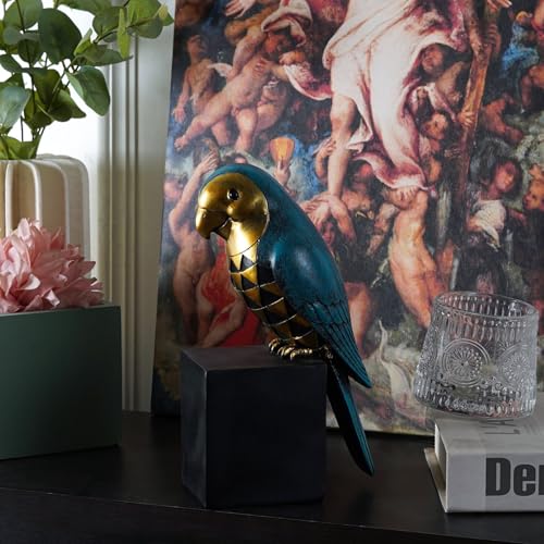 Image of The Artment your artistic apartment Cockatoo Symphony Green: Geometric Resin Beauty Showpiece: Home Decor for Living Room, Bedroom - Ideal Gift, Office Desk Accent, Artisan Crafted, Elegant Design