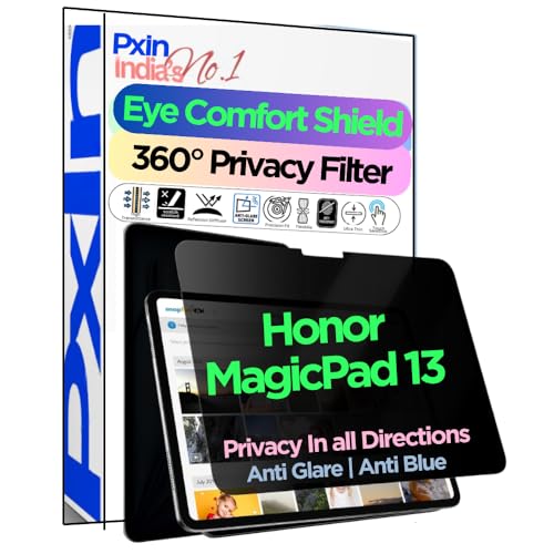 Image of PxIn Tablet Privacy Screen Guard compatible with Honor MagicPad 13 | No.1 | Anti Glare | Anti Blue Light | Anti UV | 4 Way Privacy Filter | 360 Privacy | Eye Protect