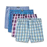HAOSHIHE Mens cotton boxer shorts, woven boxer briefs for men with classic fit 4 pack