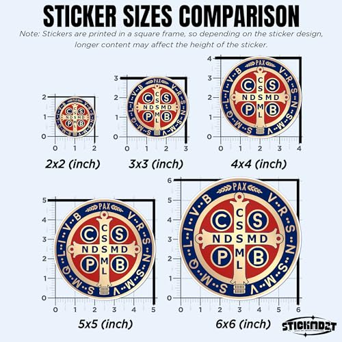Calcomanía católica de San Benito de 7.6 cm resistente al agua para coche y portátil (Pack de 3) 6