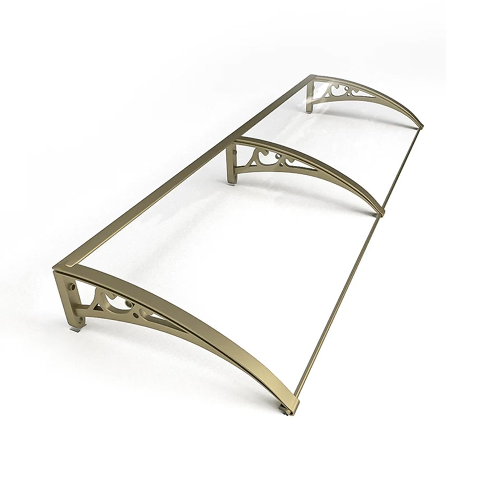 GJMSSMY Outdoor Door Canopy, Arch Awning, Rain Protection, Transparent Polycarbonate Panels, Aluminum Support Bracket, Champagne Color (60x200cm/23.6x78)