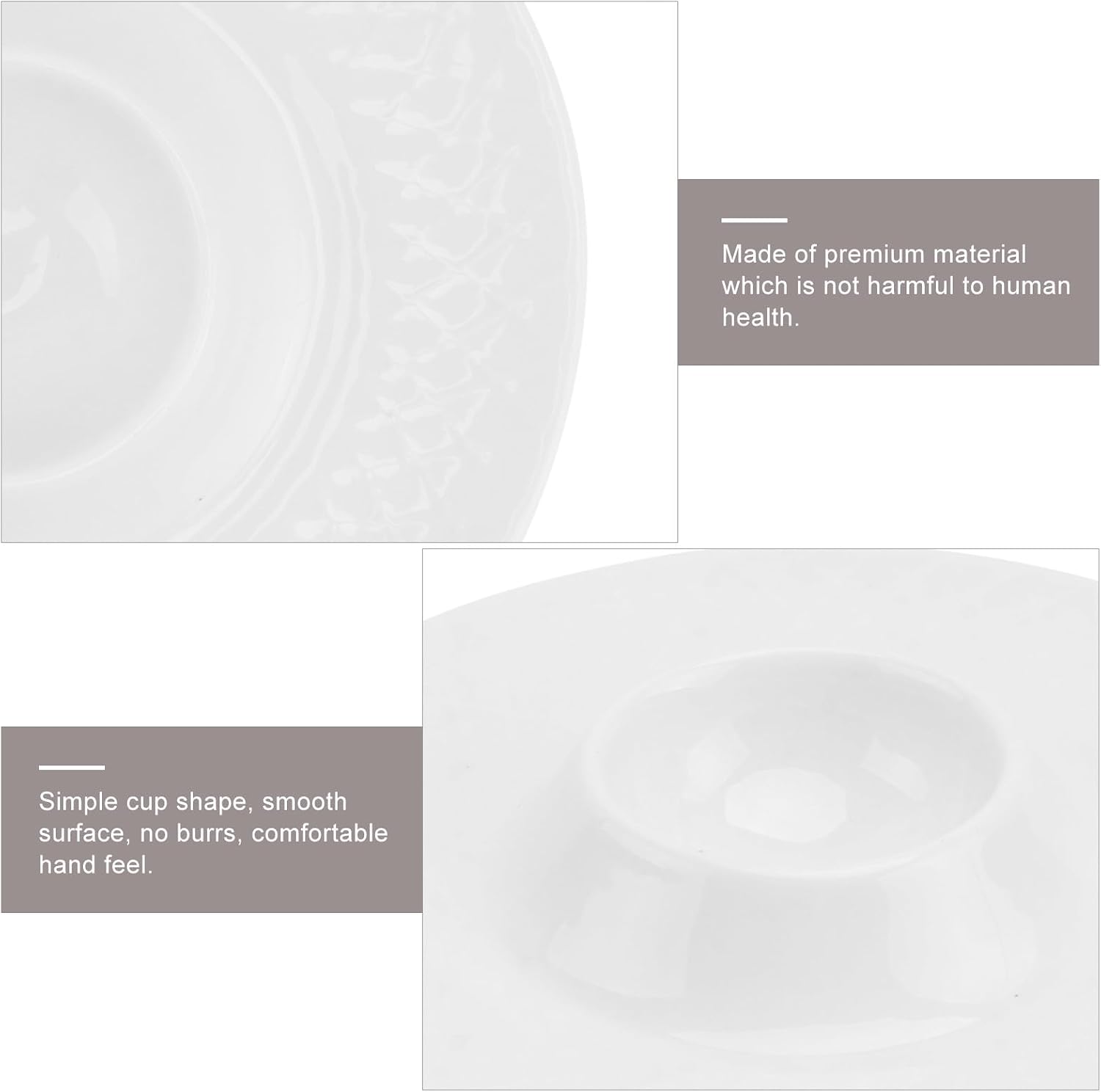 2pcs Ceramic Egg Cups with Raised Plate, Stackable White