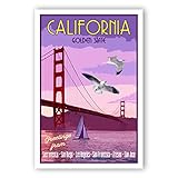 CALIFORNIA TRAVEL POSTER postcard set of 20 identical postcards. CA state vintage style travel poster post cards. Made in USA.