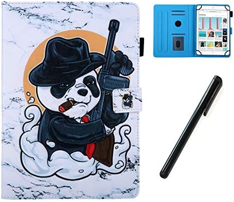HereMore Universal Case for 10.1 Inch Tablet with Pen, Leather Stand Cover Protective Shell for Fusion5 10.1, iPad 10.2", Samsung Tab A 10.1/S2 9.7", Huawei MediaPad T3 10, Lenovo Tab E10, Cat