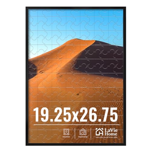Image of LaVie Home 19.25x26.75 Picture Frame for Wall Display, 19.25x26.75 Black Puzzles Frame with HD Plexiglas, 19.25 x 26.75 Frame 1 Pack, Display for Vertical or Horizontal, Classic Collection