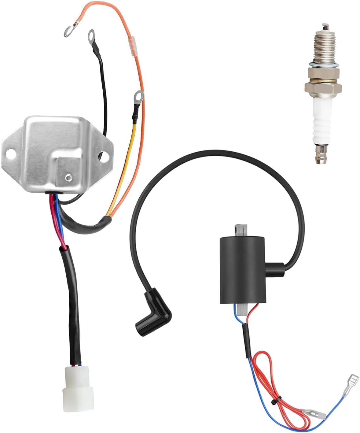 Ignition Coil Kit with Spark Plug Fit for EZGO Golf Cart Marathon 1981-1990 Replace 19627-G1 23782-G1 EPIGC102, Ignition System Components, 3pcs