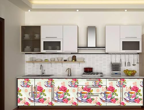 Image of CABANA HOMES PVC Self-Adhesive Kitchen Wallpaper, 200 x 40 cm, Made in India