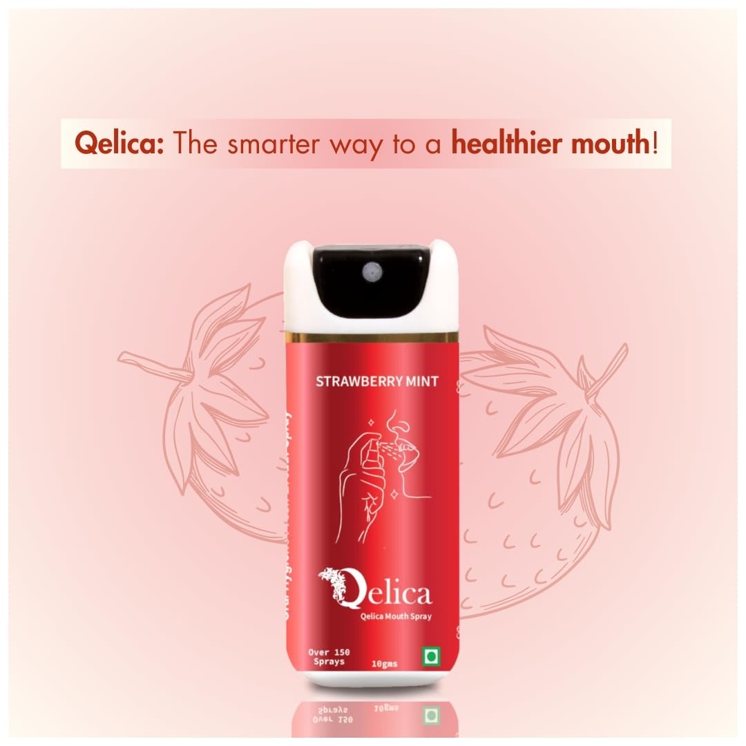 Qelica Instant Mouth And Breath Freshener Spray For Bad Breath | Longlasting Freshness | Multi Flavour Combo Strawberry Mint 10gm And Polar Mint 10gm 1