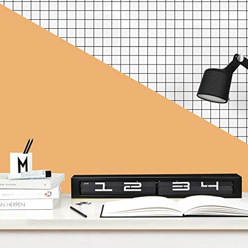 Cloudnola Timeline Metal Wall And Tabletop Flip Clock And Wall Decor, Black And White, 24 Inches Wide, Battery Operated Digital Display #TOP5