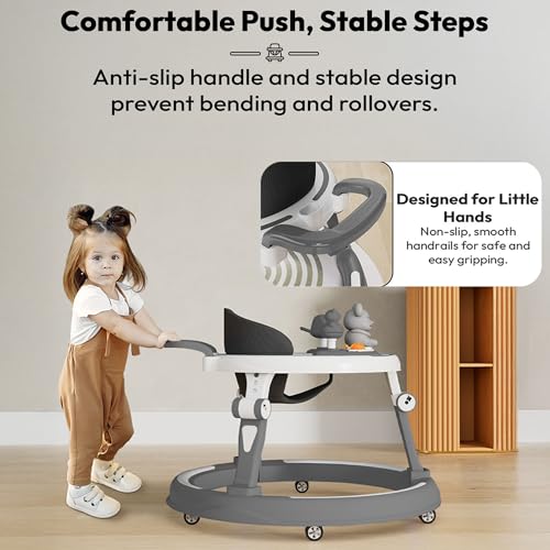 Image of StarAndDaisy Baby Walkers for 6-24 Month Baby Boy Girl /360Walker for Kids with 7 Level Height Adjustment /Walker for Baby with Switchable Food & Musical Toy Tray, Multicolor