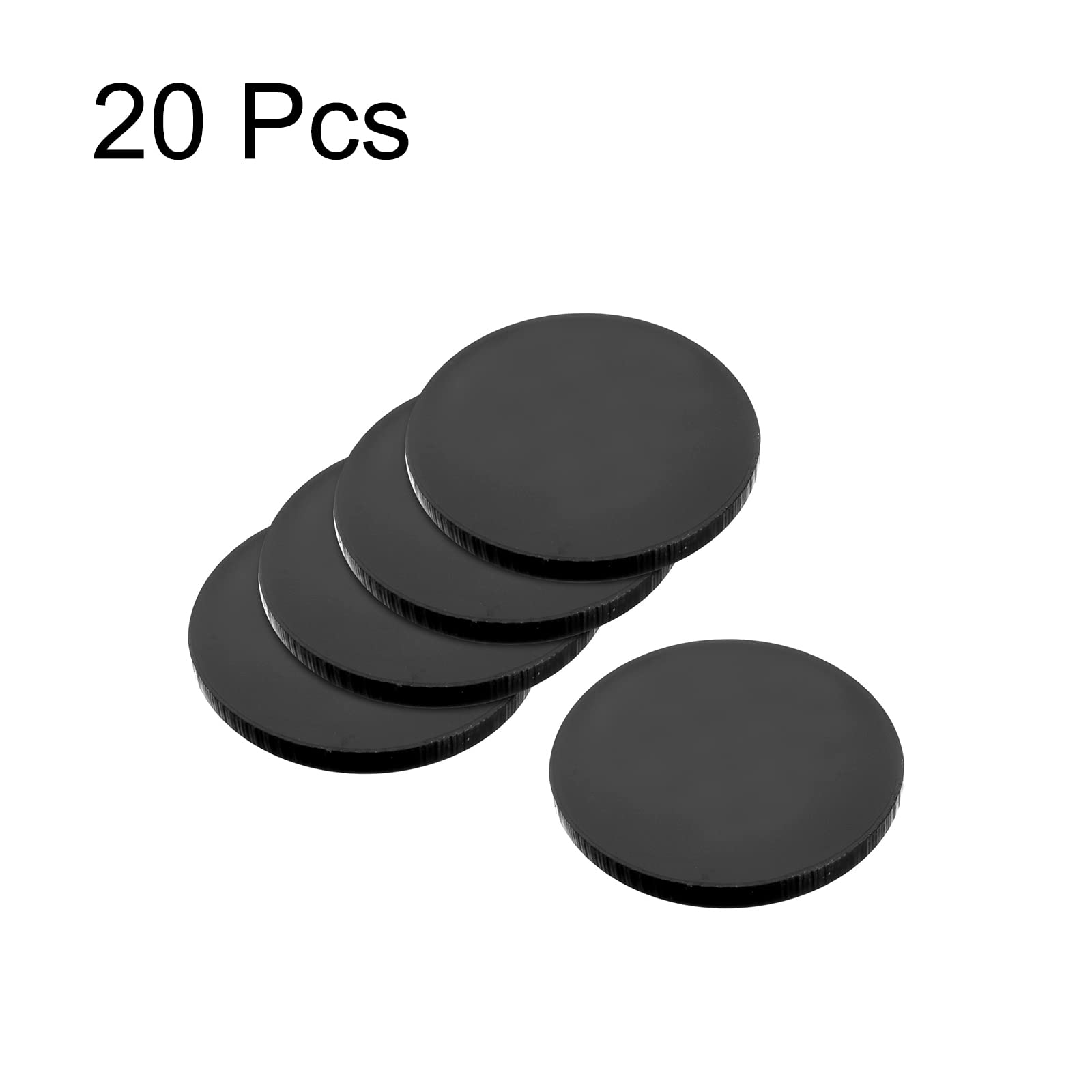 Sourcing Map Lot 20 Socles Ronds Miniatures 20 Mm X 2 Mm – Acrylique Noir – Pour Figurines & Jeux De Plateau