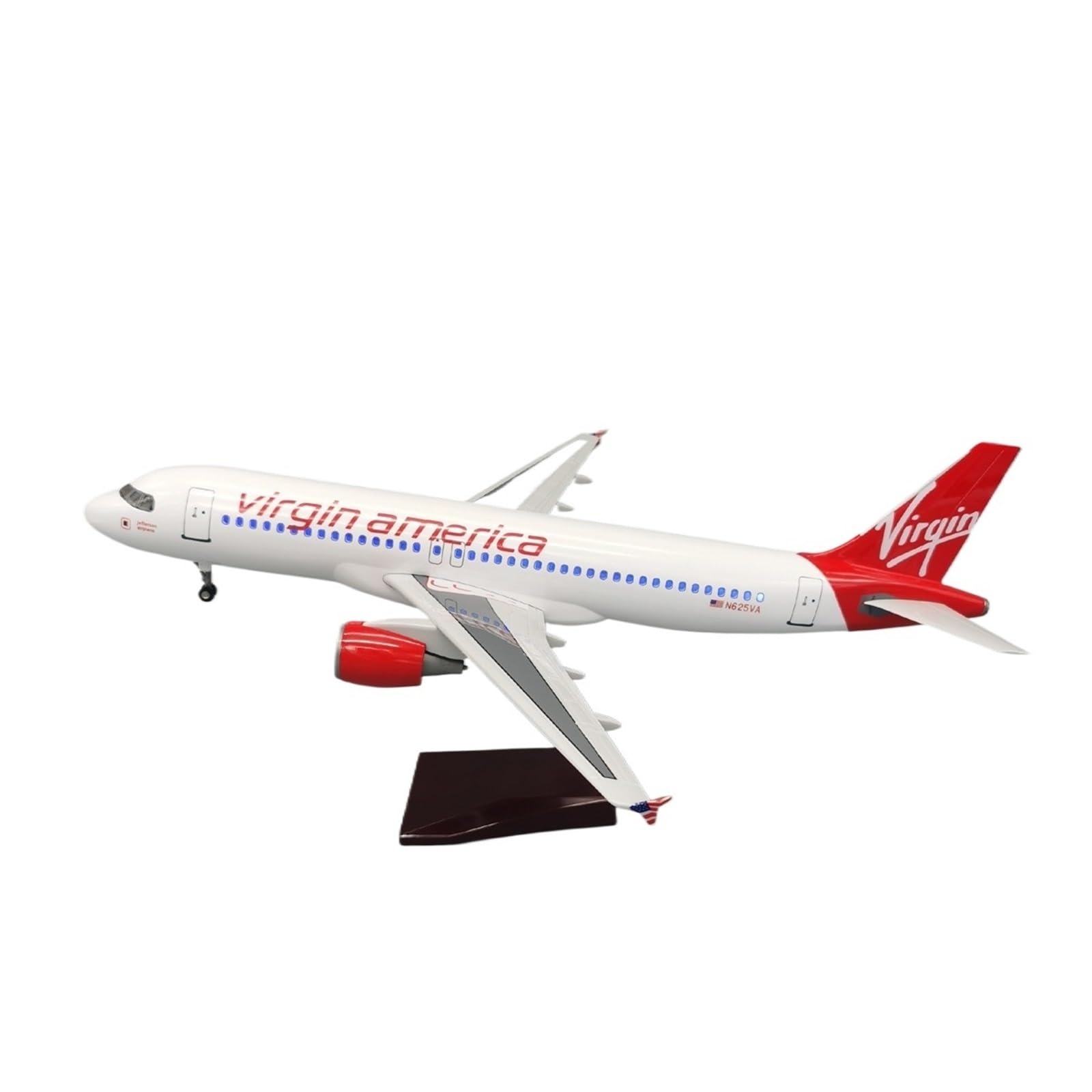Repliki modeli samolotów Replika samolotów cywilnych w skali 1/80 47 cm dla Virgin America 320neo Model samolotu do wyświetlania w lotnictwie Miniaturowy model samolotu (bez światła)