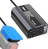 300W Power Inverter for Bosch 18V PBA Series Li-ion Battery DC 18V to AC 110V 120V Battery Inverter Portable Power Station Generator with 2 AC Outlet & 2 USB Ports for Car