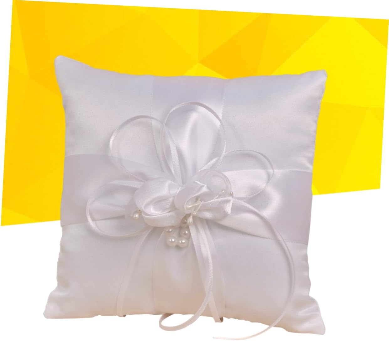 ABOOFAN Bride's Wedding Ring Pillow Pillowcase Lace Trim Ring Bearer Pillow for Wedding Engagement