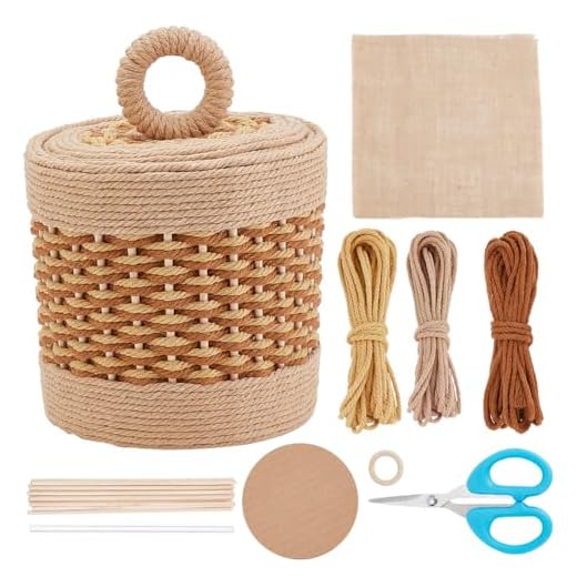 FREEBLOSS Macrame Basket Kit DIY Macrame Kit for Beginners Video Tutorials Basket Weaving Craft Adults Macrame Craft Kit for Gift