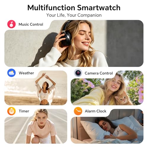 Image of Woneligo Smart Watch for Women Android & iPhone [40mm 3 Bands, Rose Purple]