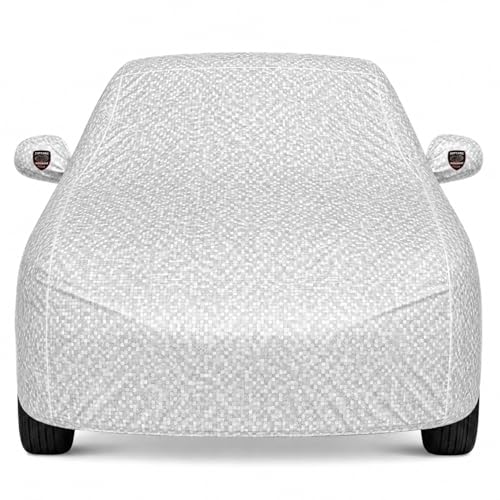 Image of Autofurnish 'Aero Series' Car Cover for Hyundai Alcazar 2021 (100% Waterproof, Triple Stitched, Bottom Elastic, Dustproof, Secure Buckle Strap,Precision-Fit & Breathable Fabric, Car Body Cover) Silver