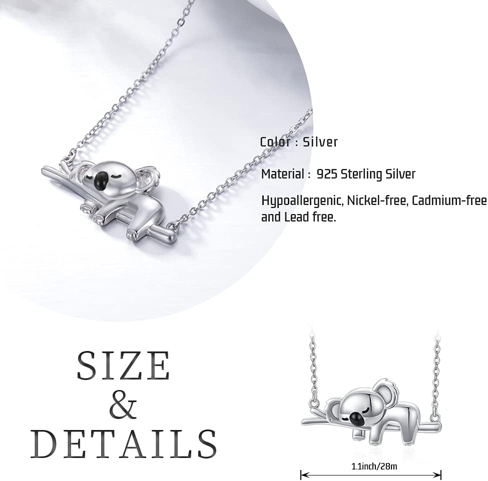 JUSTKIDSTOY Koala Necklace 925 Sterling Silver Cute Animal Koala Bear Jewelry Koala Gifts for Women Girls Animal Lovers - Image 7