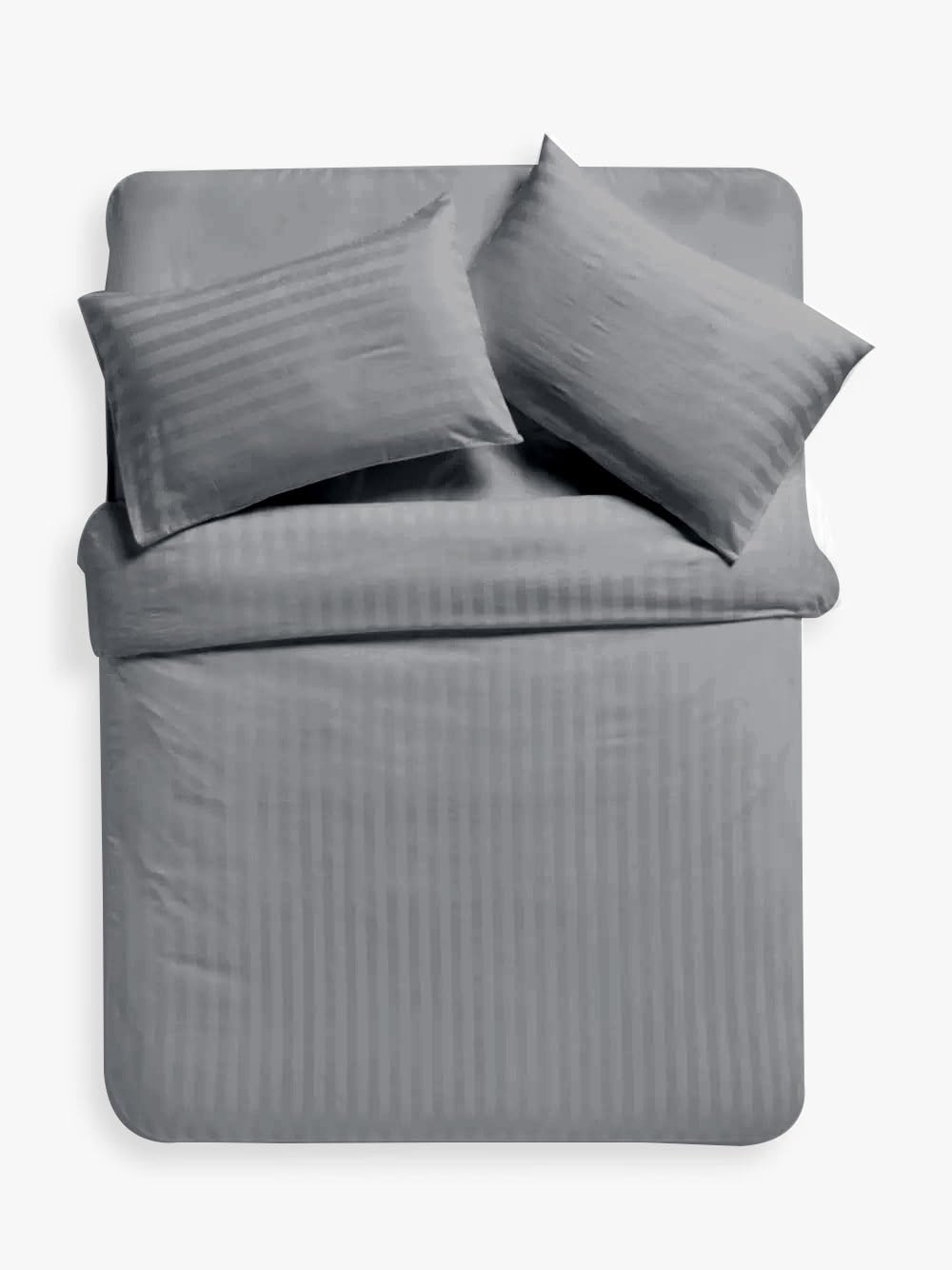 Ev Dekor® Single Duvet Cover Set Hotel Quality Stripes Satin Bedding Single Bed Set including 1 Pillowcase - Image 2