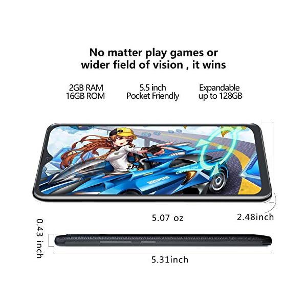 Phone-Unlocked-CUBOT-Note-7-4G-Smartphone-Unlocked-Android-10-2GB-RAM16GB-ROM128GB-Extendable-by-TF-Card-55-Inch-Dewdrop-Screen-Three-Card-Slots-Black CUBOT Phone Unlocked, Note 7 4G Smartphone Unlocked, Android 10, 2GB RAM+16GB ROM,128GB Extendable by TF Card, 5.5 Inch Dewdrop Screen, Three Card Slots (Black)