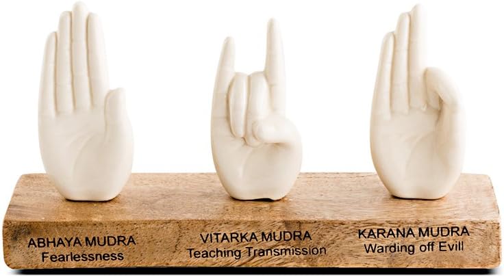 thyme Wooden Buddha Hand - 3 Mudra Set Sculpture