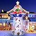 Kalolary 8 FT Aufblasbarer Weihnachtsmann Dekorationen, Stanta Claus überbringt Geschenke auf UFO Aufblasbare Weihnachts Outdoor Innen Dekorationen für Rasen Partys, Garten, Weihnachtsdekorationen