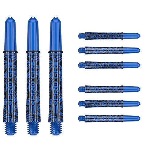 Target Darts 3 x Ink Design Intermediate Blue Pro Grip Dart Shafts - 9 in Total | Professional Dart Accessories, Dart Stems