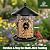 Kingsyard 4.5-Cups Large Metal Bird Feeders for Outdoors Hanging with 8 Ports, Tube Bird Feeder with Seed Tray, Weatherproof Chew Proof Roof for Cardinal Finch, Black