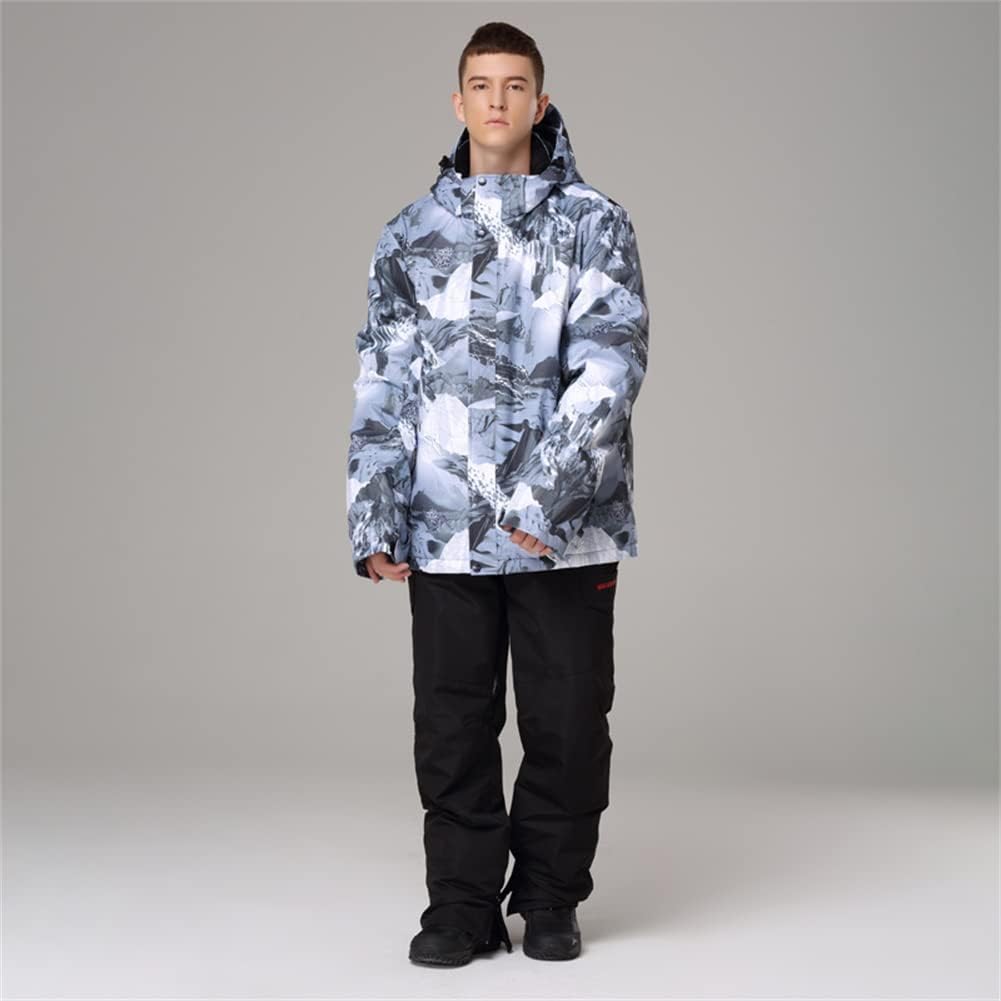 YEEFINE Men's Ski Suit Waterproof Snowsuit Winter Ski Jacket and Pants Set Outdoor Warm Snow Snowboard Suit