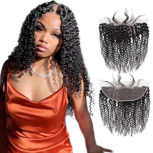 13x4 Kinky Curly Lace Closure Human Hair Brazilian Virgin Lace Frontal Human Hair Closure 20 Inch