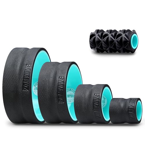 5 Pack Back Roller- Yoga Wheel for Back Pain Reliefn & Stretching, Back Wheel for Deep Tissue Massage, Foam Roller for Physical Therapy & Exercise