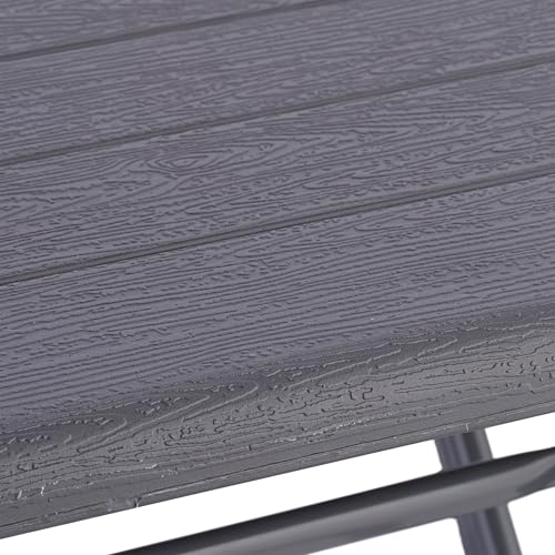 Table pliante de balcon avec 2 chaises grises aspect bois pour petits espaces extérieurs - 7