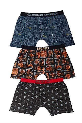 Star Trek TNG Adult Repeat Pattern Boxer Shorts | Set of 3 | Medium Black
