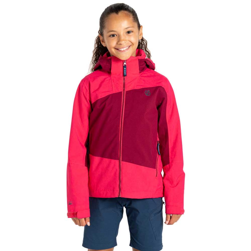 Dare2b Uni Kinder Kids Explore Ii Jacket Mountain Active Waterproof Shell Wasserdichte, Rose, 3-4 Jahre EU