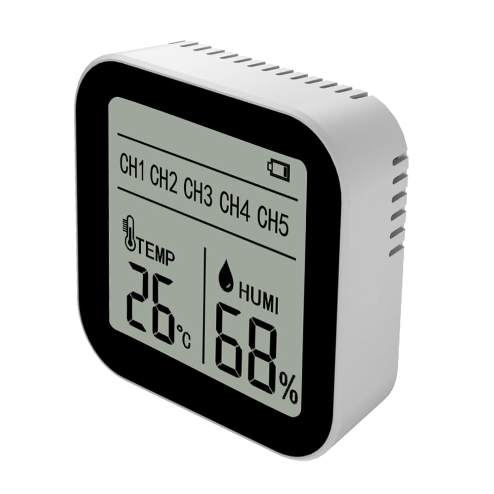 13-in-1-Tuya-WLAN-Intelligentes Thermometer-Hygrometer, präziser Temperatur- und Feuchtigkeitsmesser für den Innenbereich mit Zeit-/Kalender-/Alarmanzeige, unterstützt Remote-App-Steuerung für das