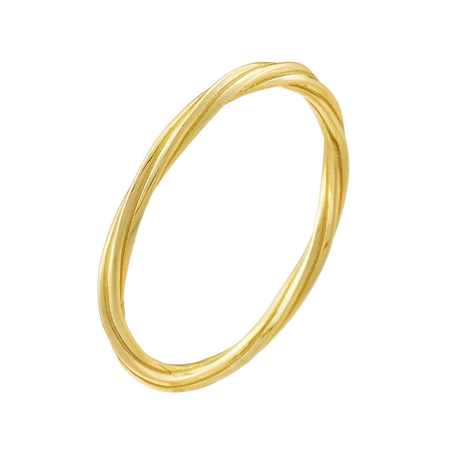 Anillos de promesa de oro amarillo de 9 K 14 K 18 K para ella, anillos de promesa trenzados para ella