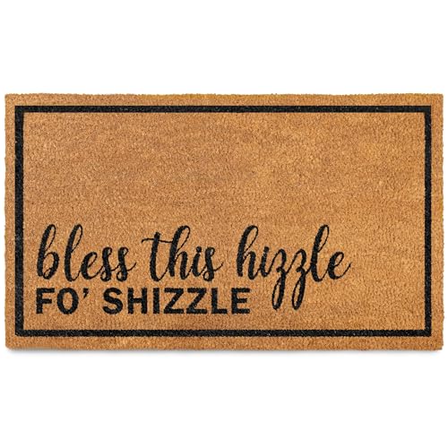 MAINEVENT Bless This Hizzle Fo Shizzle Door Mat 30x17 Inch, Funny Doormat for Covered Outside Area,...