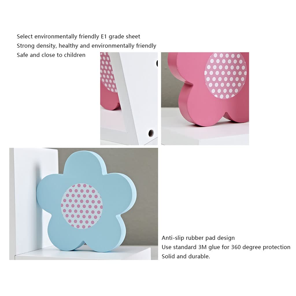 Buchstütze 2 stücke Moderne Pastorale Blüten Buchstützen Holzbuch endet Geschenk rutschfeste Buchungsbuch Unterstützung Home Büro Dekoration Schreibtisch Dekorative(Blue red)