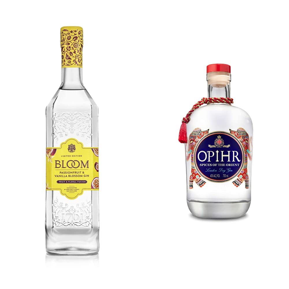 bloomBloom Gin Passionfruit and Vanilla Blossom - 70 cl & Opihr Gin Spices of the Orient - 70 cl
